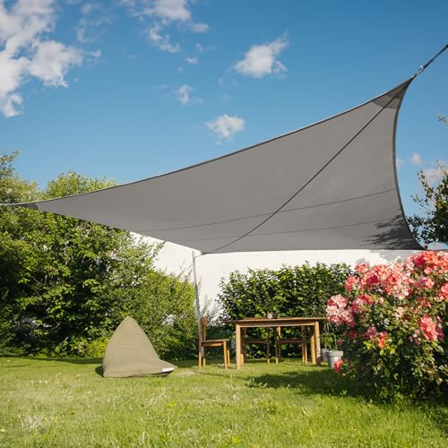 Maanta - EZ Breez Vela Ombreggiante Impermeabile graphite Quadrata 4x4m Protezione UV, Tenda a Vela per Giardino, Balcone, Terrazza e Piscina
