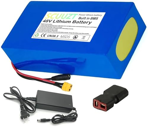 Batería de Bicicleta eléctrica 48V 10AH 20Ah 30Ah 35Ah 40Ah,Litio Li-Ion Ebike Batería 48V 20Ah 30Ah 40Ah PVC Impermeable para Motor de 1000W 800W 500W 350W 200W 48V 40AH,T