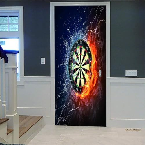 Selbstklebend Türbekleben Darts Türtapete 88x200 cm, TürPoster Darts Türbilder 3D Türaufkleber Dekoration Poster Tapete Türfolie, PVC Fototapete Wandtattoo Tür Tapeten m8781