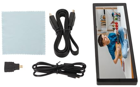 Ylwxzenith 7.9 Inch IPS Computer Temp Monitor, Type C HD Multimedia Interface, Landscape/Portrait Mode, 400x1280 Resolution, Zinc Alloy for RasPi OS, Retropie
