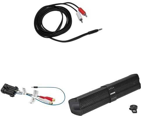 KICKER PowerBar 47KPB1 6 Speaker Amplified Sound Bar & Adapter for Polaris Ride Command