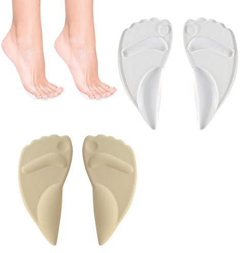 EUYKQNOI 2 pares de plantillas autoadhesivas de gel suave,almohadillas de arco de silicona transparente, reutilizables, plantillas de zapatos para aliviar la fascitis plantar, pies planos, chanclas de