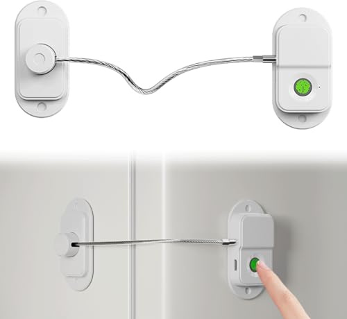 Sécurité Enfant Placard avec Empreintes Digitales, Serrure de Porte de Réfrigérateur pour Sécurité Enfant, Cadenas Frigo pour Enfants Sans Perçage, Serrures de Fenêtre pour Armoires, Tiroirs