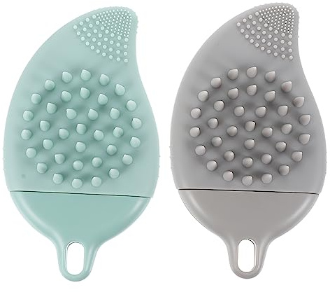 BESTYASH 2pcs Silicone Face Massage Brush Exfoliating Face Cleansing Boys and Girls Hair Shampoo