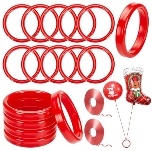 16 Pcs Helium Balloon Weights, With 2 Roll Ribbon balloon Weights Perfect for Securing Balloons at Birthdays, Weddings, New Year - Heavy Duty 250g Weights for Decorations(Red)