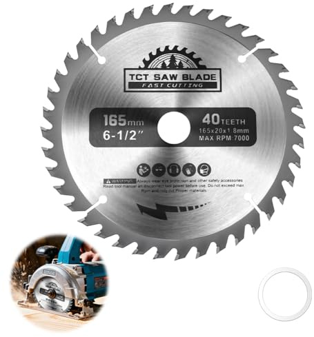 Flintronic Lama per Sega Circolare, 1pz-165 * 1.8 * 20mm(40 Denti） | Professionali Lama per Seghe Circolari , Taglia Legno, Compensato, Cartongesso, Plastica, Alluminio, Rame, per Fai‑Da‑Te
