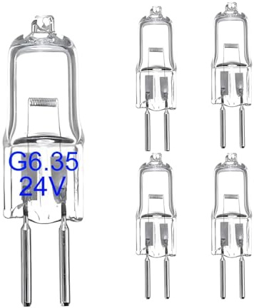 eufeifeiegds 5-Piece 24V GY6.35 Light Bulbs 35W 50W 100W 150W 250W Crystal Clear Bulb 2 Pin T4 JC Bi-Pin Base Work Tool(24V 250W)