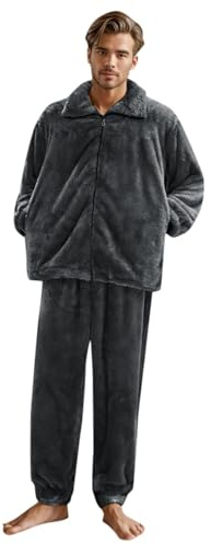 Générique Veste Homme Chaude,Homme Flanelle Hiver Chaud Sweats épaisse Veste Grande Taille Vêtements D'Intérieur Manteaux avec Boutonné
