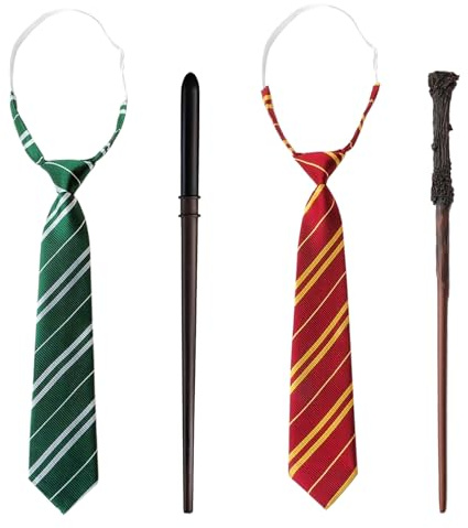 Zauberer Kostüm Zubehör,Gryffindor Klassiker Krawatte+Zauberstab,Kostüme Accessoires Set für Cosplay Karneval Verkleidung Geburtstag Party