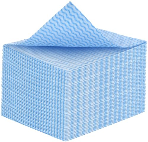 TRUSTIWIPE All Purpose Blue Cloths for Cleaning Kitchens and Bathrooms | Pack of 50 (42 x 38cm) - General Use Blue Cleaning Cloths for Washing Up Gentle & Reusable, Absorbent, Fast Drying & Washable