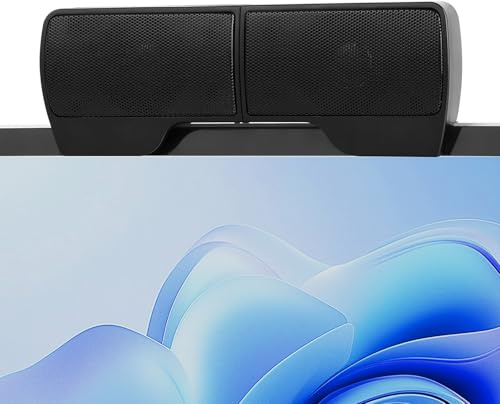 APXEL Altoparlante Pc USB, USB Portatile Mini Soundbar, Clip on Casse per Pc, Laptop, Telefoni Cellulari E Desktop, Plug and Play (Nero)