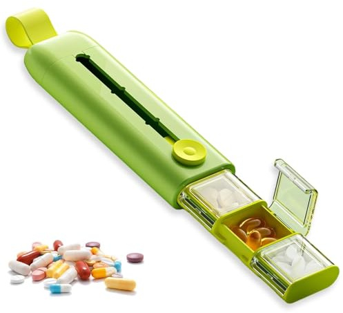 XBAIPIN Tablettenbox 3 Fächer, Pillen Organisator mit 3 Fächern, Tablettendose für Unterwegs, Pillendose klein, für Medikamente, Vitamine, Fischöl, Nahrungsergänzungsmittel