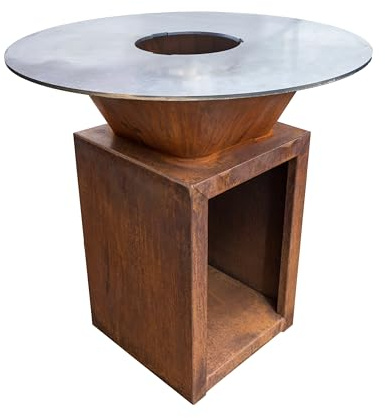 ZIEGER Braciere in acciaio Corten, 5 mm, con piastra Plancha, 10 mm, S355