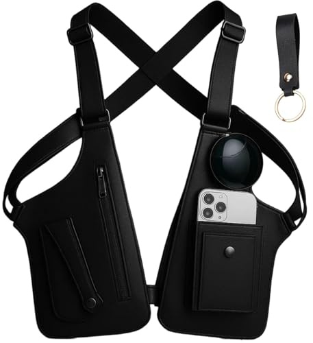 Sac à bandoulière double pour homme et femme en cuir de qualité supérieure réglable avec deux poches