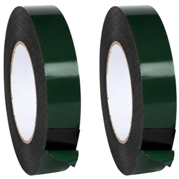 RSYHVG Double Sided Foam Tape, 2 Rolls 10m x 10mm Black Sponge Mounting Tape, Waterproof Adhesive Tape for Car Trims, Number Plates, LED Strips, Home Decoration (Green Packaging) About this item Compl