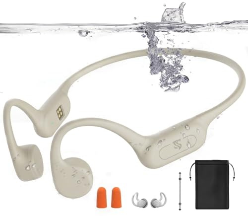 Swimming Headphones - Bone Conduction Headphones Bluetooth 5.4, IPX8 Waterproof Sports Headphones with MP3 Mode, Underwater Open Ear Headphones with 32 GB Memory, Lightweight & Safe for Running