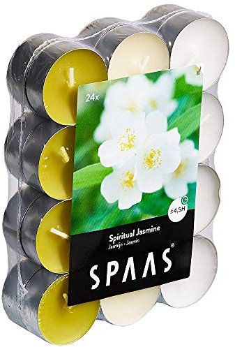 SPAAS 24 Duft-Teelichter Farben sortiert, ± 4,5 Stunden - Spiritual Jasmin