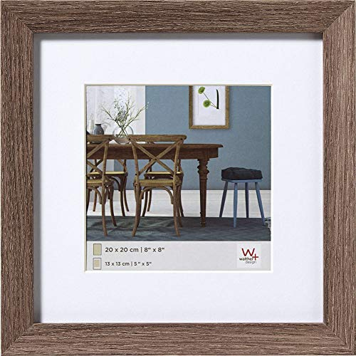 walther design Bilderrahmen 20x20 cm, nussbaum, Holzrahmen Fiorito EF220N