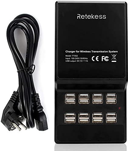 Retekess T130 Sistema de Guía Turística,Sistema de Guía Estación de Carga | para T130/T130S/T130P/T130U/TT126/TT106S/TT120/TT122/TT125/TT127/TA003S/TA003P, 16 USB Inteligentes,Carga Portátil