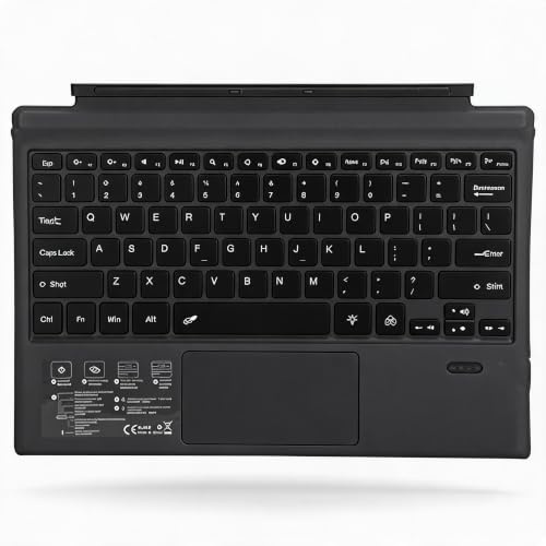 1089-D-tangentbord för Pro 7/6/5/4/3, Trådlöst Bluetooth3,0-tangentbord Bärbart Löstagbart, 7-färgad LED-bakgrundsbelyst, med Toucpad och Uppladdningsbart Batteri