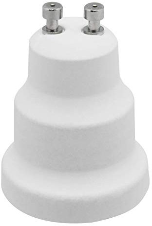 Electraline 71193, Portalámparas convertidor adaptador de GU10 a E27, blanco