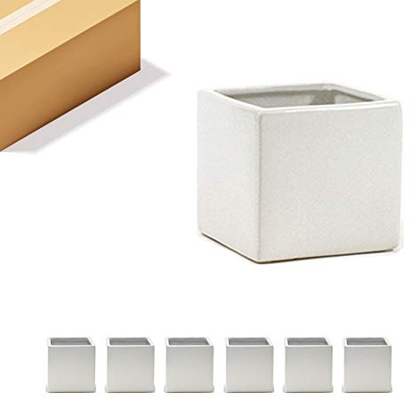 WGVI WGV Ceramic Cube Vase Bulk Width 5.5 Height 5 (Fits 5 Pot) Elegant Modern Block Square Floral Planter Terrarium Container Table Dresser for Event Accent Home Office Decor White 6 Pieces