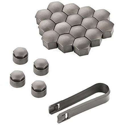LST 20x Radschraubenkappen Abdeckkappen Set 17 mm matt Grau Diebstahlschutz