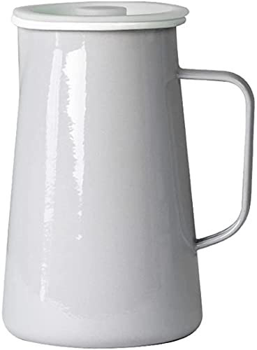 ksamwjf Jarra de Agua Simple Hervidor frío nostálgico Creativo Jarra Retro Hervidor esmaltado con Tapa Ideal para té Helado, sangría, Limonada y más