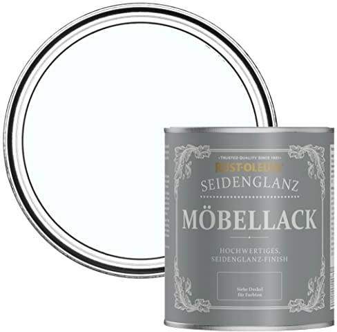 Rust-Oleum blau Möbelfarbe mit Seidenglanz-Finish, geruchsarm und wasserbasiert für Innenholz - Eiskappe 750ML