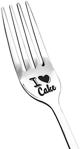 Anniversary Christmas Gifts for Women Men I Cake Fork for Son Daughter Cake Lover Gifts for Boyfrind Girlfriend Birthday Gifts Mom Dad for Grandma Grandpa Cake Forks