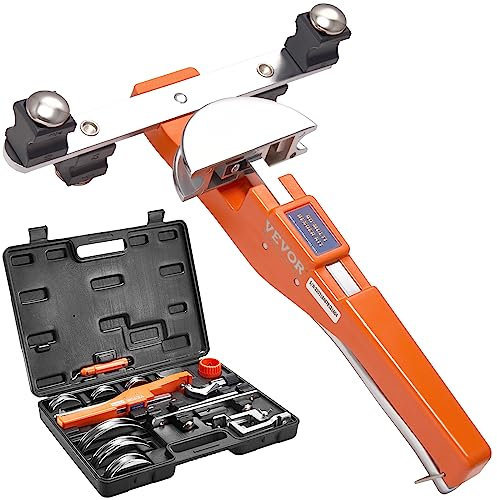 VEVOR Cintreuse Arbalète 6-22 mm Cintreuse à Cliquet de Tubes Manuelle 7 Matrices 90° Cintrage Avant Arrière Coupe-tube Cuivre Outil Ébavurage pour Plomberie Chauffage Sol Réfrigération Climatisation
