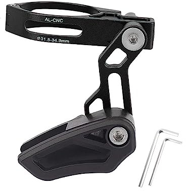 Ezweiji cykelkedjeguide, aluminiumlegering cykel kedjeskydd med skruvar och brickor rund för de flesta cykelracercykel MTB BMX (svart)