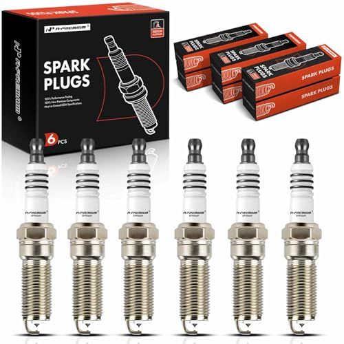 A-Premium Iridium Platinum Spark Plugs Compatible with Ford Fusion 2010-2012, Edge 2007-2011, Taurus 2008-2012, Taurus X 2008-2009, Flex 2009-2012 & Lincoln MKZ, MKX, MKS, MKT, Pack of 6