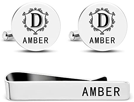 Personalisierte Manschettenknöpfe mit Initiale – Herren-Manschettenknöpfe in Silber, Roségold und Gold – Hochzeit, Business, Party & Smoking Geschenk für Vater, Ehemann, Freund – Weihnachten