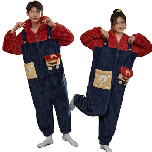 HULG Pyjama Combinaison Femme,Costume d'halloween Femme,Pyjama Combinaison Polaire,Pyjama d'hiver en Flanelle,Doux Et Chaud,Idéal Costume De Carnaval (Men's,3XL)