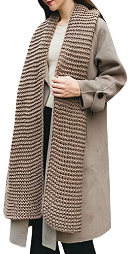 HANXIULIN Damen Schal Kuschelige Schals Soft Wrap Dreieckschal Retro Schal Damen Strickschal mit Wolle Dreiecksschal
