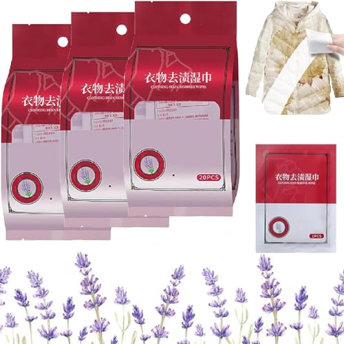 Lingettes détachantes d'urgence portables pour vêtements, lingettes humides pour le linge, lingettes humides pour le linge, lingettes de nettoyage sèches (3 boîtes)