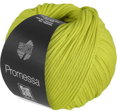 LANA GROSSA Promessa | Weich gefülltes Schlauchgarn aus Bio-Baumwolle und Polyamid | Handstrickgarn aus 70% Bio-Baumwolle & 30% Polyamid | 50g Wolle zum Stricken & Häkeln | 125m Garn FB11