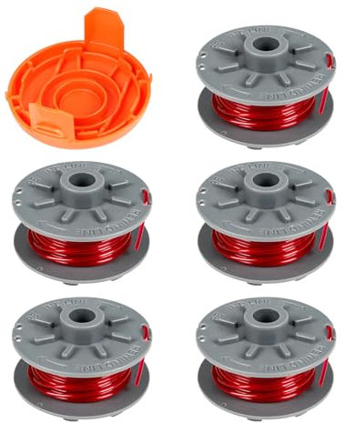 Gardena 5364-20 Ersatzspule 1,6 mm für Turbo Trimmer SmallCut 2401 - 6,1 m Spulenschnur Mit Abdeckung 5328-20 (5 Spulen + 1 Abdeckung)