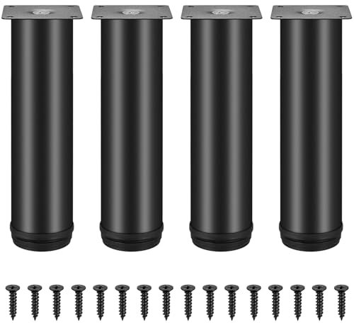 4 Pz Piedini per Mobili Regolabili Altezza 0-15 mm, Piedini Regolabili per Mobili, 20cm Gambe per Mobili, Piedi Regolabili per Mobili, Metallo Piedini per Letto Divano Armadietto Tavolo Gambe