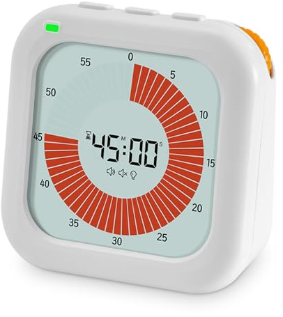 Visueller Timer für Kinder, 60 Min Digitaluhr mit Licht- und Tonerinnerung | Nützliches Zeitmanagement Werkzeug, geeignet für Lernen, Hausunterricht, Klassenzimmer, Pomodoro und Kinder mit ADHD
