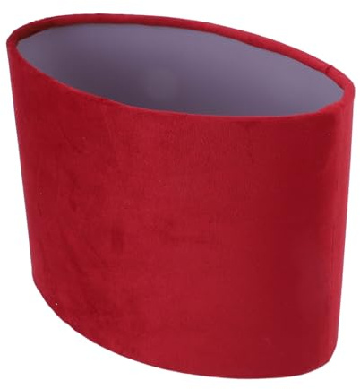 Ovaler Lampenschirm, 12.5×18×23cm Moderner Dekorative Lampenschirm aus Stoff, Universal E27 E14 Kleine Lampenabdeckung für Tisch und Boden Nachttischlampen (Weinrot)