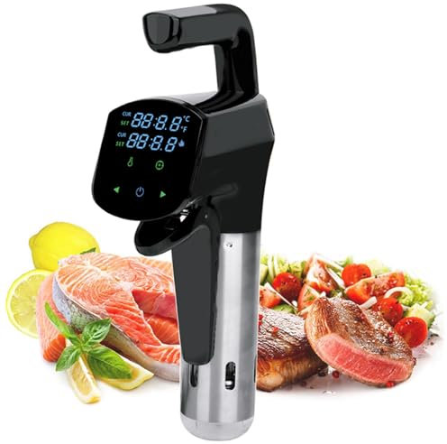 Máquina Sous Vide, Cocina Sous Vide 1800W con Abrazadera Ajustable y Pantalla Digital LED, Circulador de Inmersión Térmica Impermeable IPX7, Control Preciso de Temperatura y Temporizador Acero