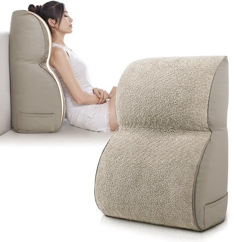 strusery Keil-Lesekissen mit Rückenlehne - Nacken-, Lenden- und Rückenstütze für Erwachsene, multifunktionales Stützkissen zum Lesen, Fernsehen oder Entspannen, Khaki, 70 × 28 × 56 cm