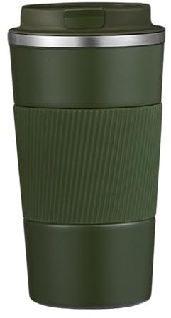 TTSTOIEE tazza termica 510ml/17oz, tazza termica da viaggio calda e fredda portatile, sottovuoto a doppio strato in acciaio inox per caffè(Verde)