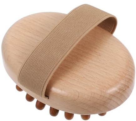 FRCOLOR Manuelles Kopfhautmassagegerät mit Haarmassagebürsten Holz Bambus und Gummi für Kopfhaut und Rücken zu Hause und Büro