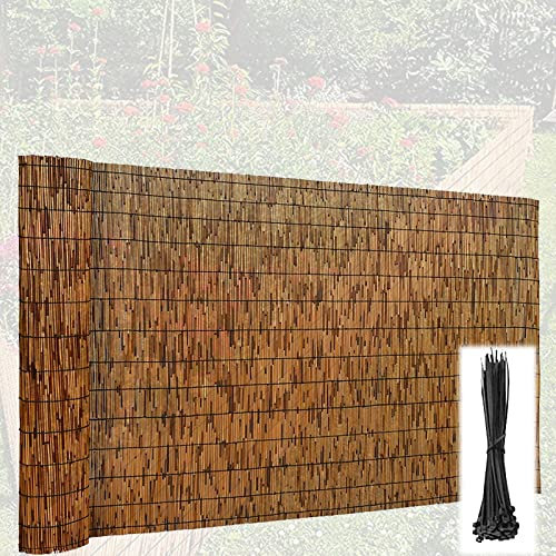 Bambus-Zaun-Rollen, für den Außenbereich, Balkon, Sichtschutz für Hinterhof, Terrasse, 1 x 4,9 m, natürliche und