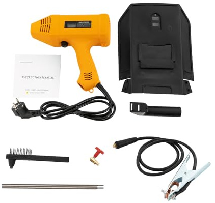 BAOCHADA Poste à souder à électrodes 220 V, soudeur électrique portable avec onduleur IGBT et appareil à souder à électrodes LCD numérique, 3000 W, pour l'ingénierie mécanique (orange)