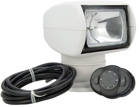 Tcairzl Foco para barco, 100 W, 2500 lm, rotación de 360°, control remoto, luz halógena portátil marina de búsqueda, IP67, impermeable, lámpara de navegación (24 V)