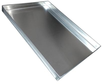 WAMJ AQDY Waschmaschine Auffangwanne, Edelstahl-Pflanzschalen, Mehrzweck-Abtropfschale für Küche, Wäsche, Tierfütterung & Mehr, ohne Loch(50x30x5cm(19.7x11.8x2.0in))